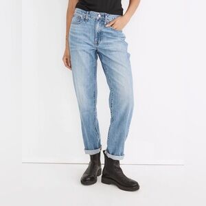 Madewell Slouchy Boyjean in Riverspring wash